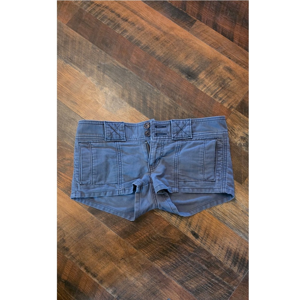 Hollister Low Rise Cargo Shorts Navy Blue Cotton Y2K Size 3
